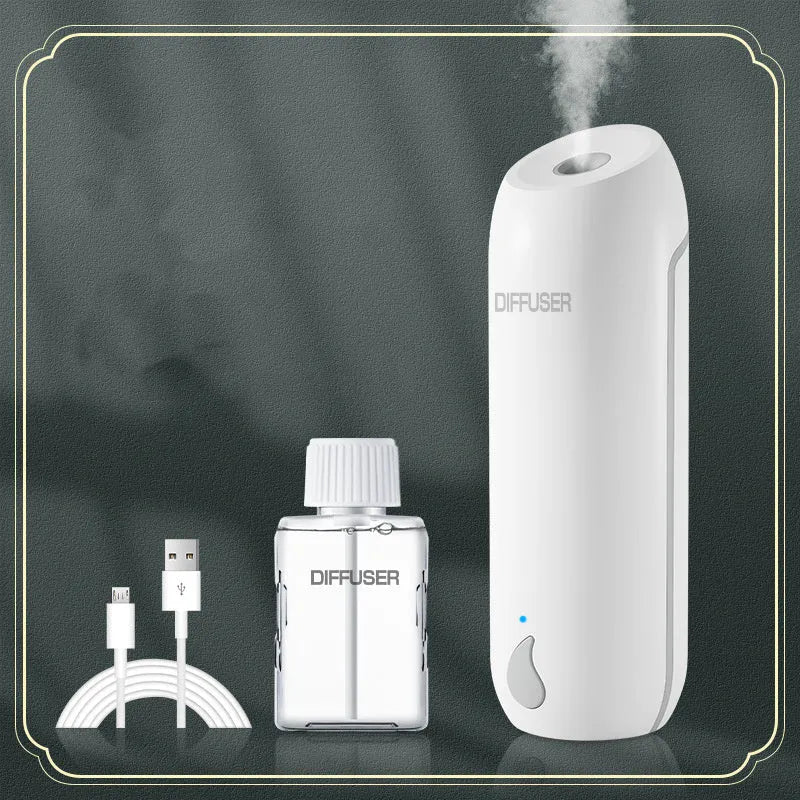 50ml rechargeable automatic aromatherapy diffuser with timer on a bathroom counter