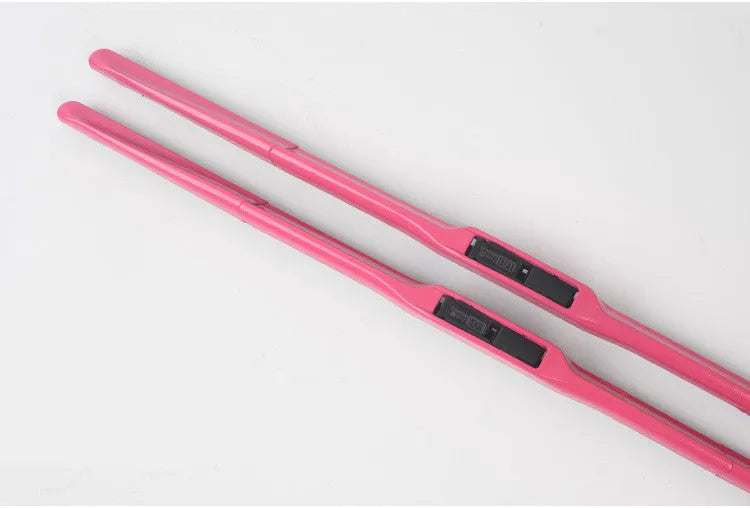 Two Mazda 6 boneless wiper blades, black colour, U-type interface, 22 inch size, on a white background