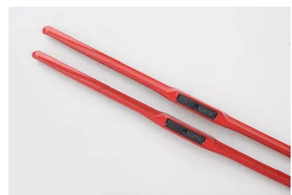 Two Mazda 6 boneless wiper blades, black colour, U-type interface, 22 inch size, on a white background
