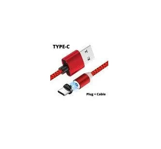 Black magnetic USB charging cable with interchangeable Type C, Micro USB and Lightning tips