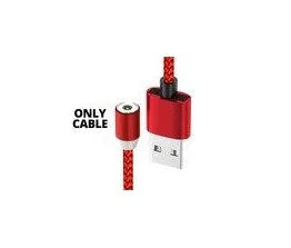 Black magnetic USB charging cable with interchangeable Type C, Micro USB and Lightning tips