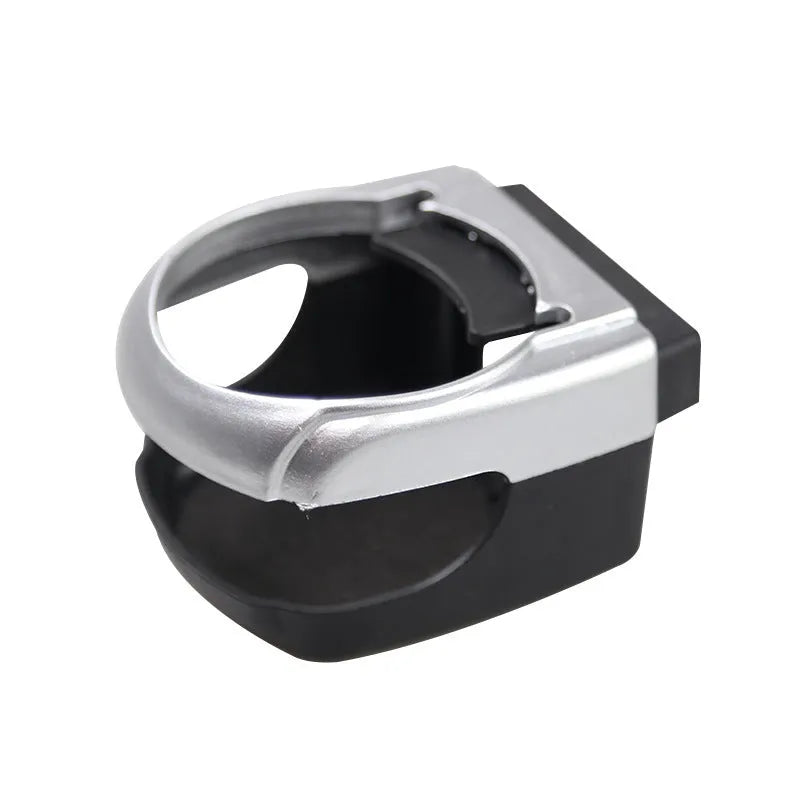 Aluminum alloy car water cup holder clipped onto vehicle air outlet, black colour, with a drink can