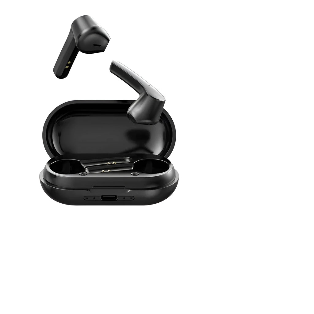 Bluetooth headset noise canceling sports wireless earbuds in-ear stereo black white power display