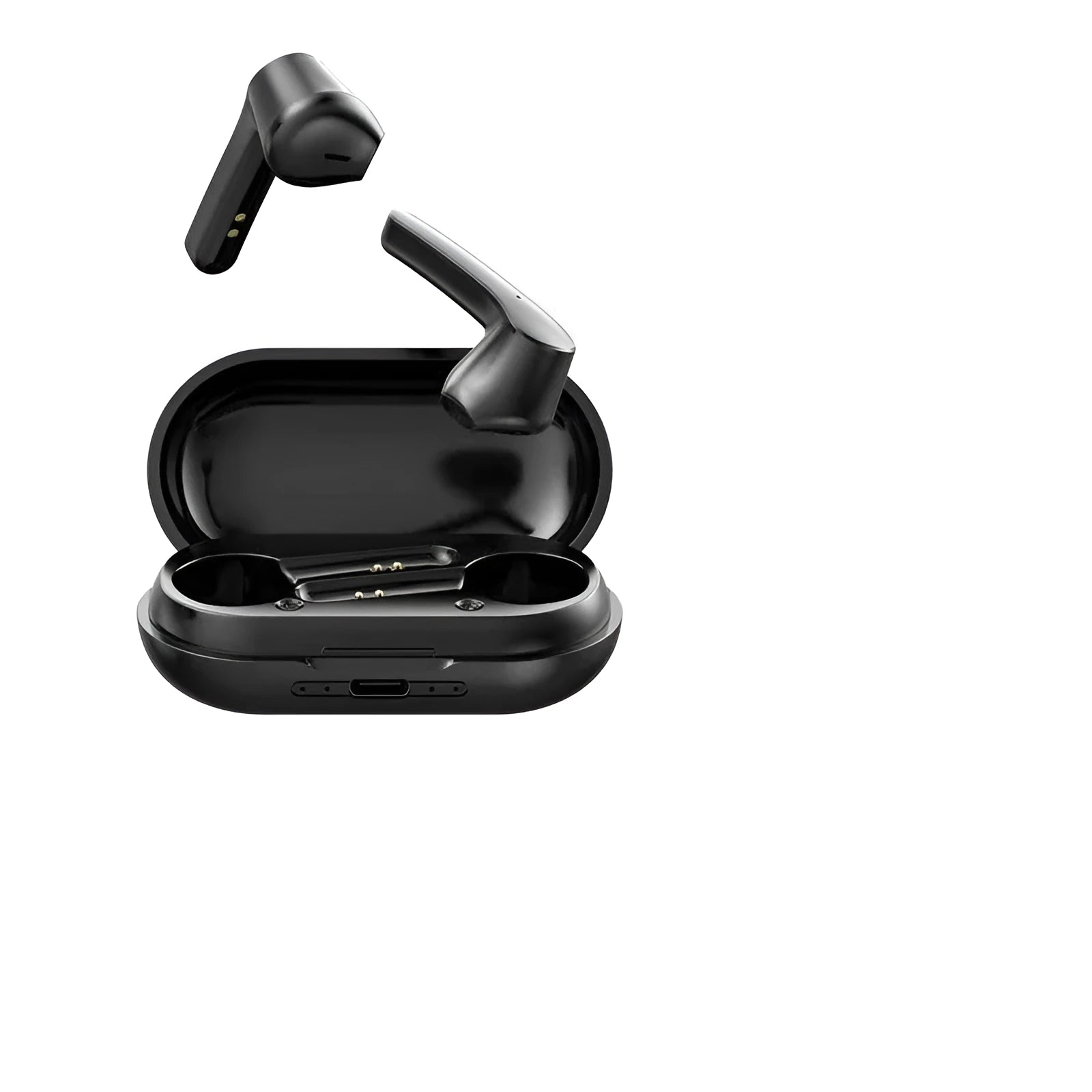 Bluetooth headset noise canceling sports wireless earbuds in-ear stereo black white power display