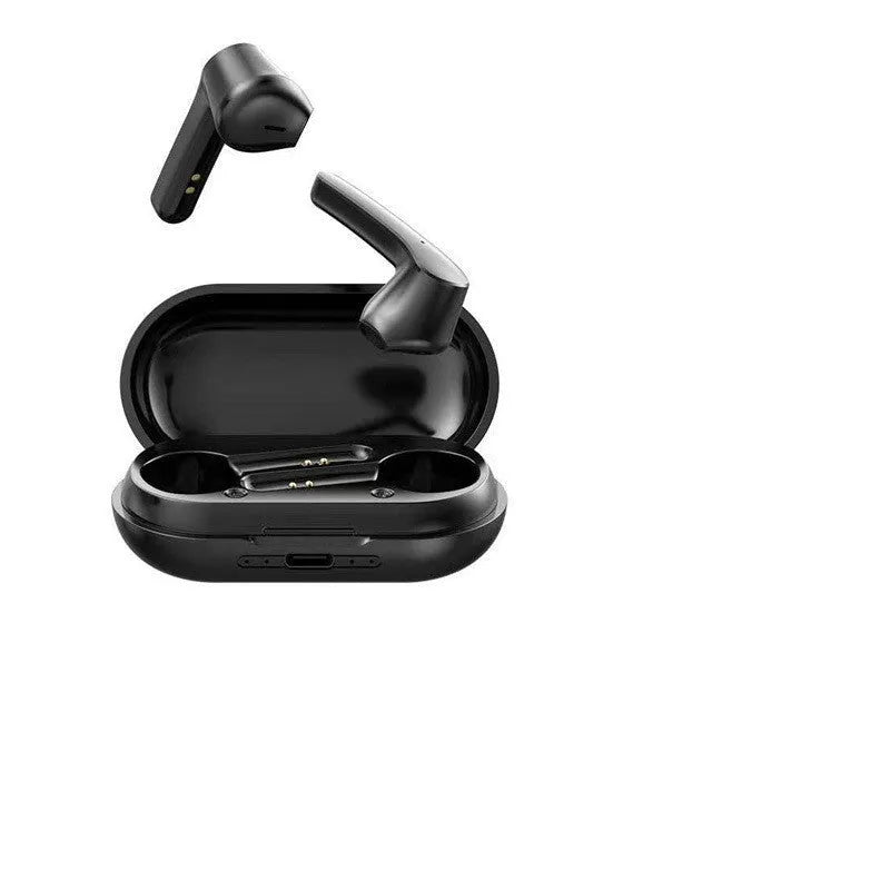 Bluetooth headset noise canceling sports wireless earbuds in-ear stereo black white power display