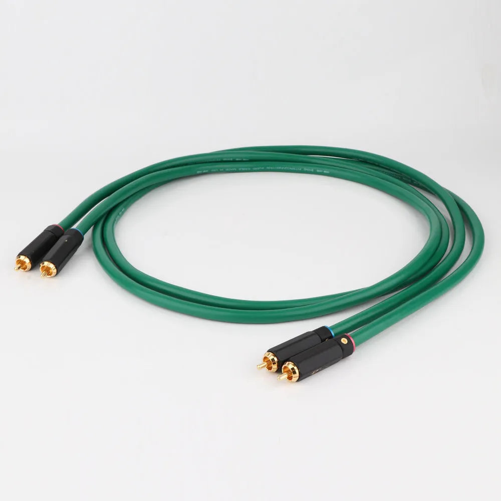 Four-core shielded copper RCA audio cable with silver-plated connectors for CD decoder amplifier connections