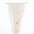 White hand-woven cotton net bag flower basket wall decoration with grid pattern, 30 by 70 centimetres