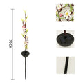 Solar-powered cherry blossom firework string lights with ground spike for outdoor garden decoration
