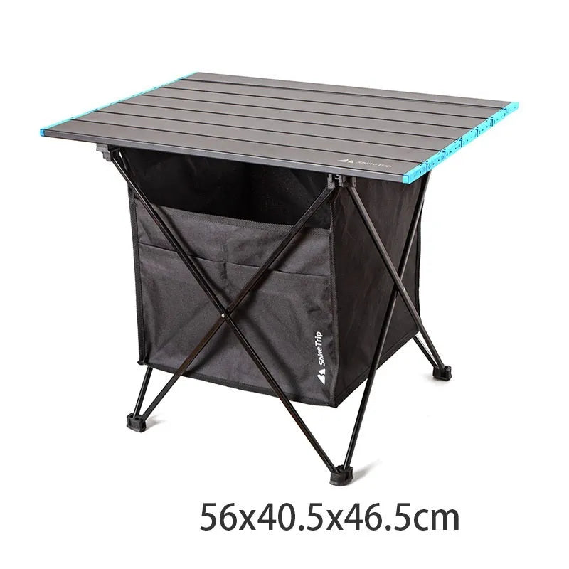 Portable folding table storage bag in Oxford cloth with front pocket, available in small and large sizes