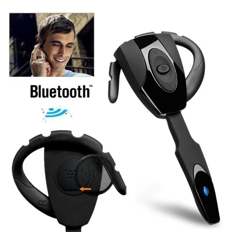 Single ear Bluetooth business headset in black hanging ear design