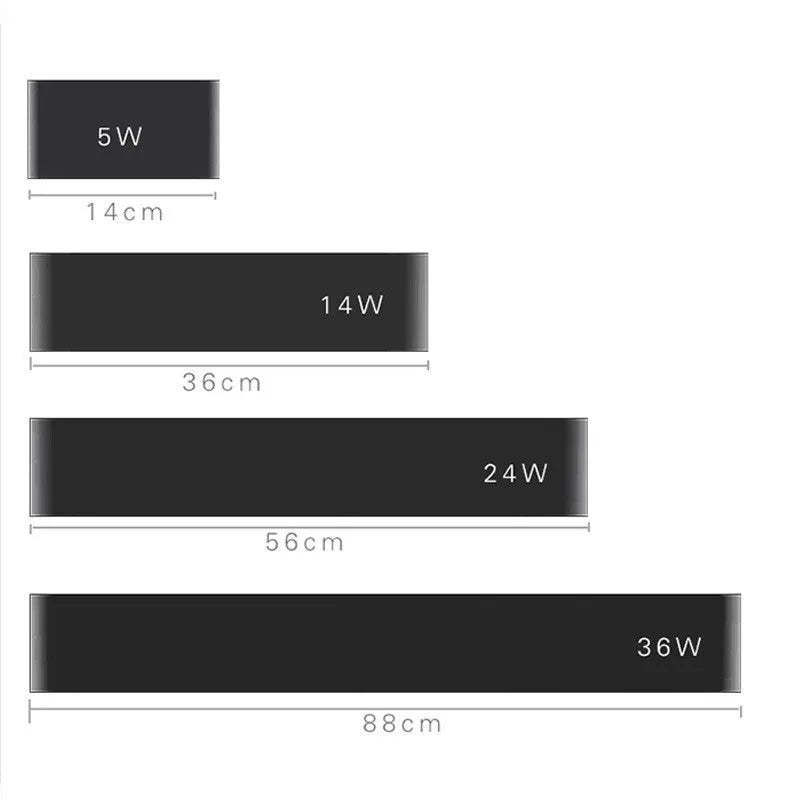 36cm square LED wall light with iron shade in black, for corridor or bathroom mirror front lighting