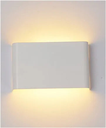 36cm square LED wall light with iron shade in black, for corridor or bathroom mirror front lighting