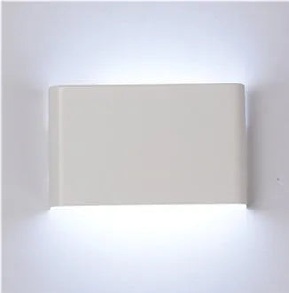 36cm square LED wall light with iron shade in black, for corridor or bathroom mirror front lighting