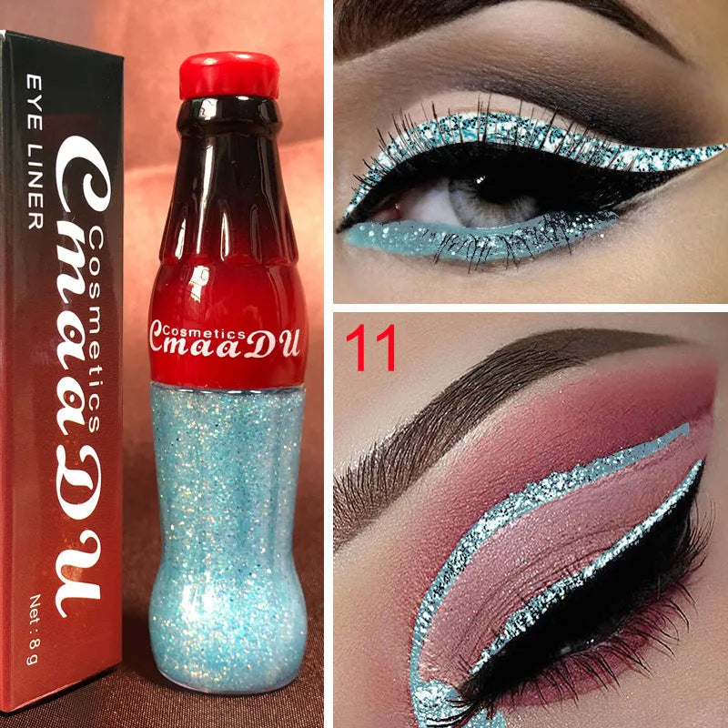 12-colour glitter eyeliner pencil set, waterproof long-lasting party and smoky eye makeup for women