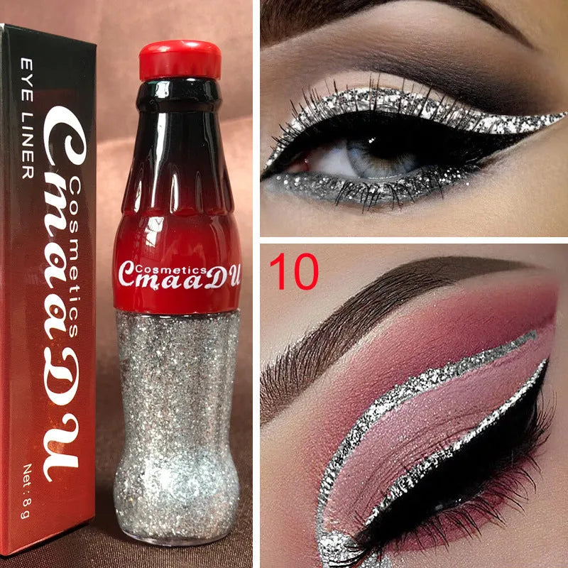 12-colour glitter eyeliner pencil set, waterproof long-lasting party and smoky eye makeup for women