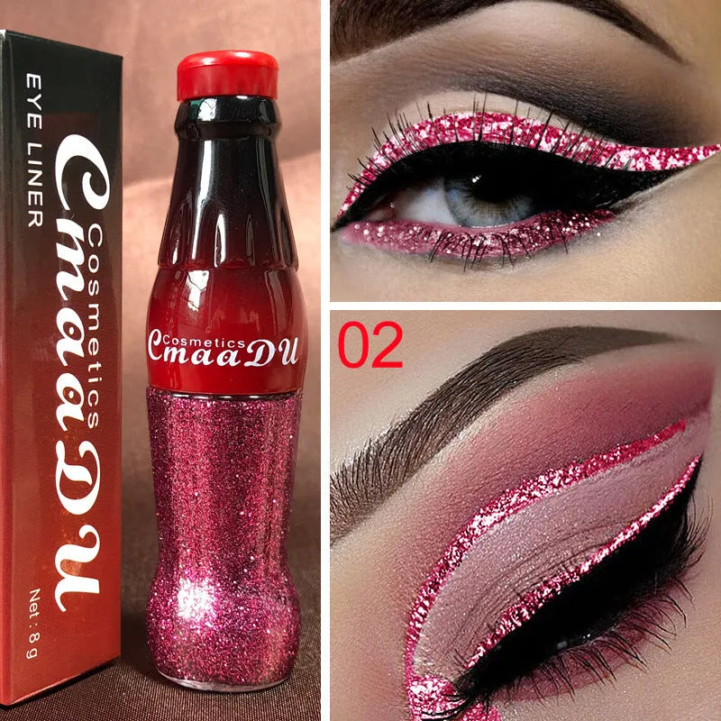 12-colour glitter eyeliner pencil set, waterproof long-lasting party and smoky eye makeup for women