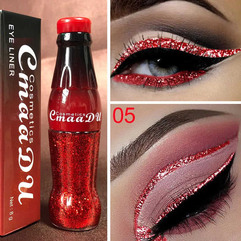 12-colour glitter eyeliner pencil set, waterproof long-lasting party and smoky eye makeup for women