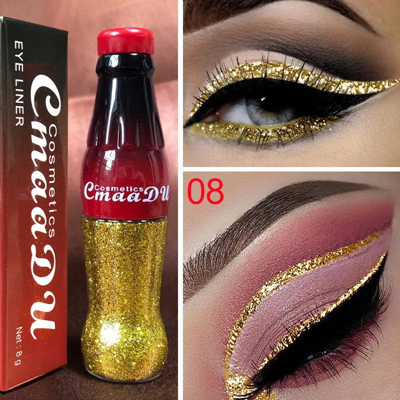 12-colour glitter eyeliner pencil set, waterproof long-lasting party and smoky eye makeup for women