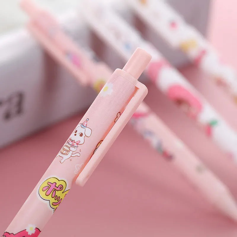 Push-type black gel pen with 0.5mm bullet tip, 14.7cm plastic body