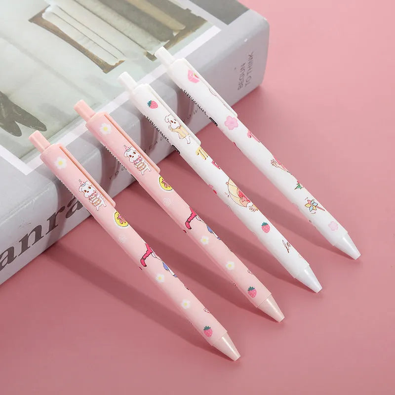 Push-type black gel pen with 0.5mm bullet tip, 14.7cm plastic body