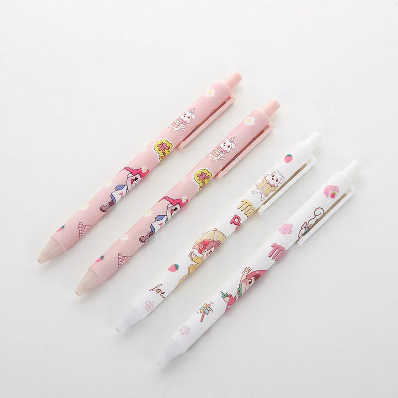 Push-type black gel pen with 0.5mm bullet tip, 14.7cm plastic body