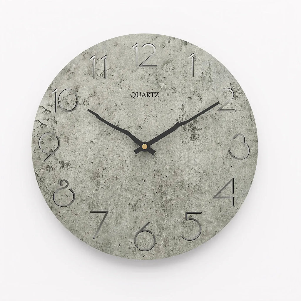 Modern European style grey wall clock for living room decoration single-sided