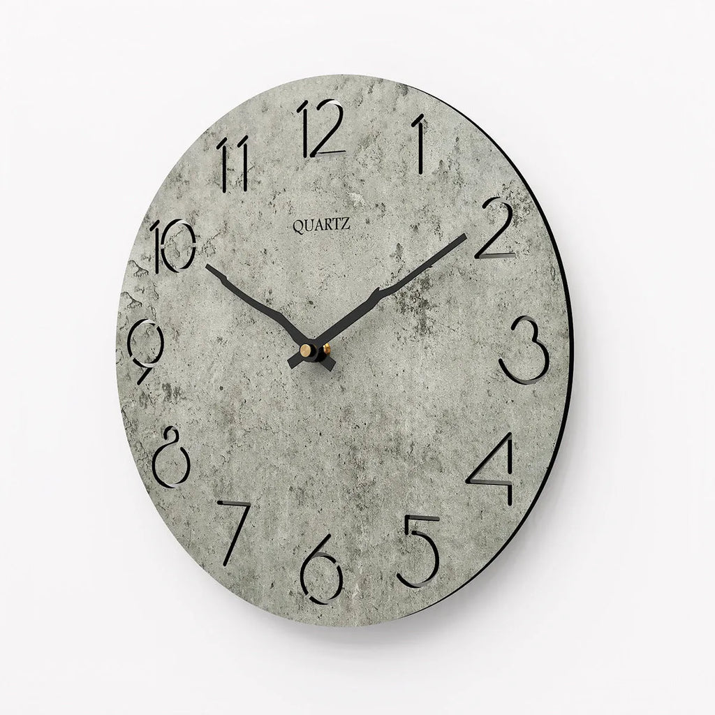 Modern European style grey wall clock for living room decoration single-sided