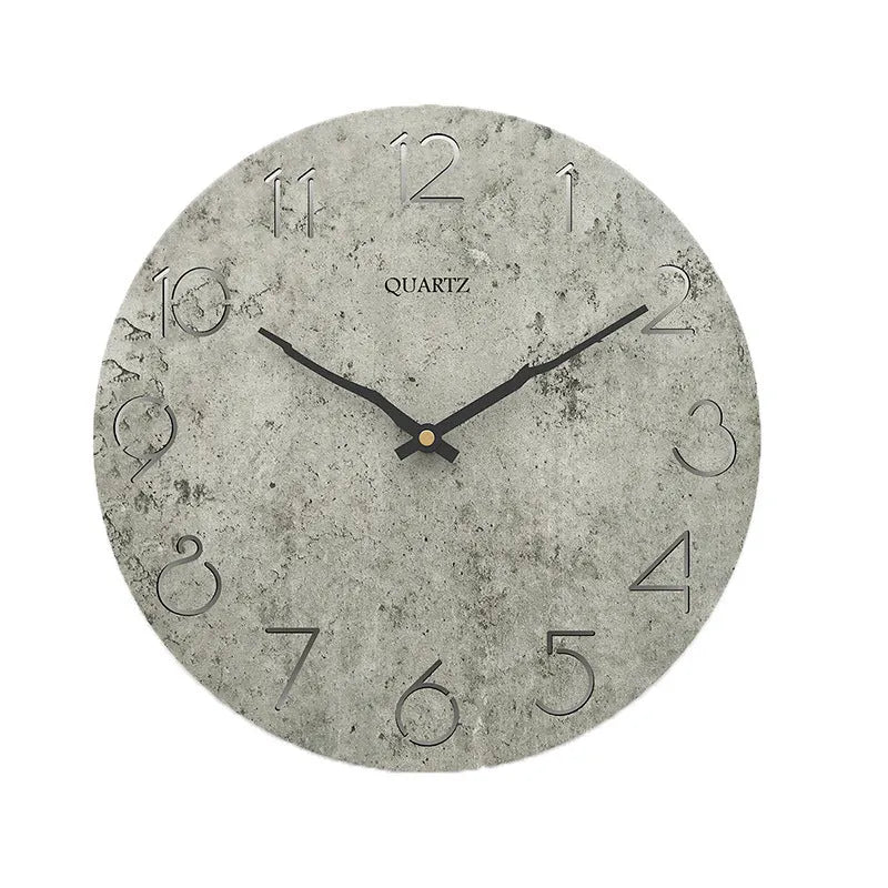 Modern European style grey wall clock for living room decoration single-sided