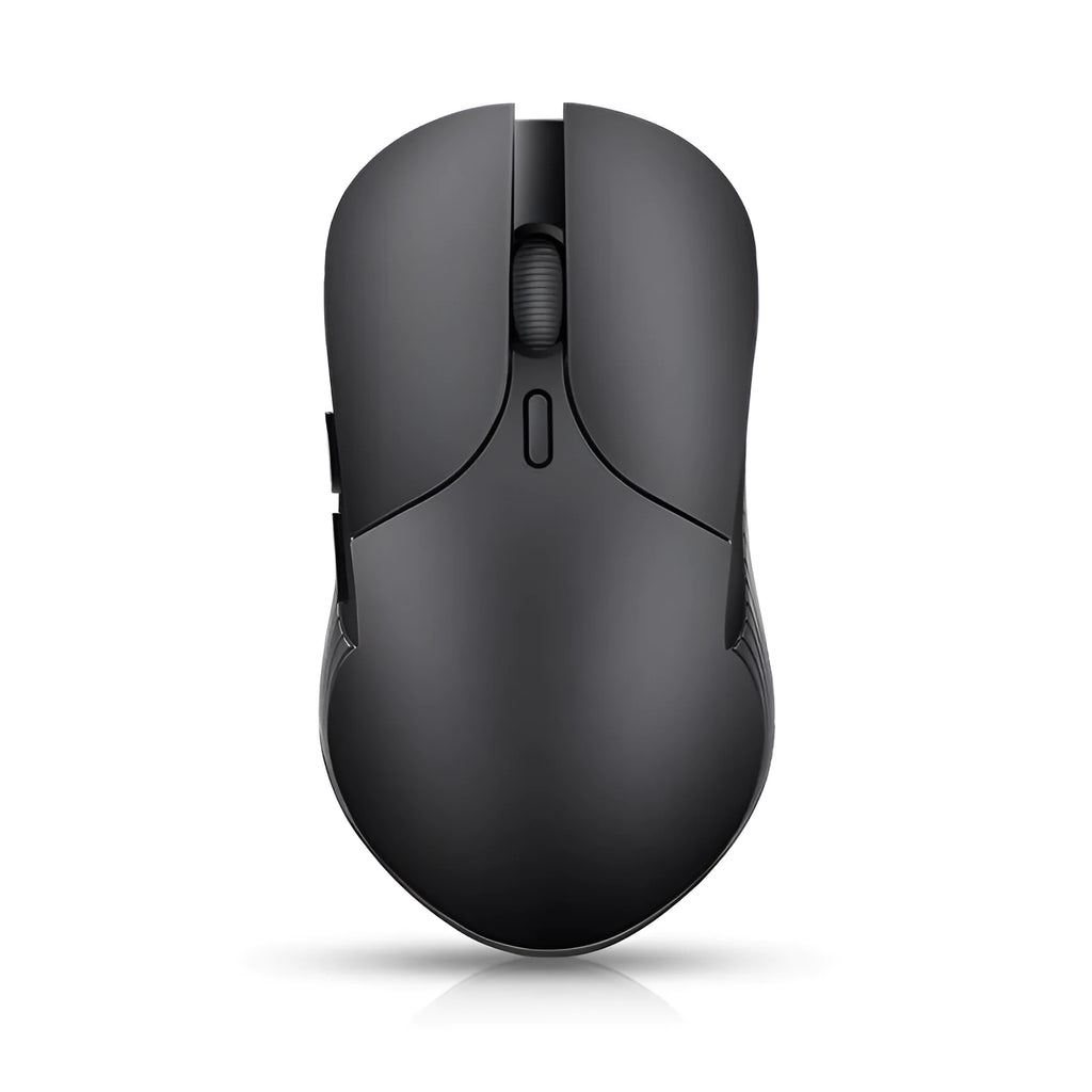 Blue wireless computer mouse with voice translation function showing voice control button and 2.4GHz USB receiver