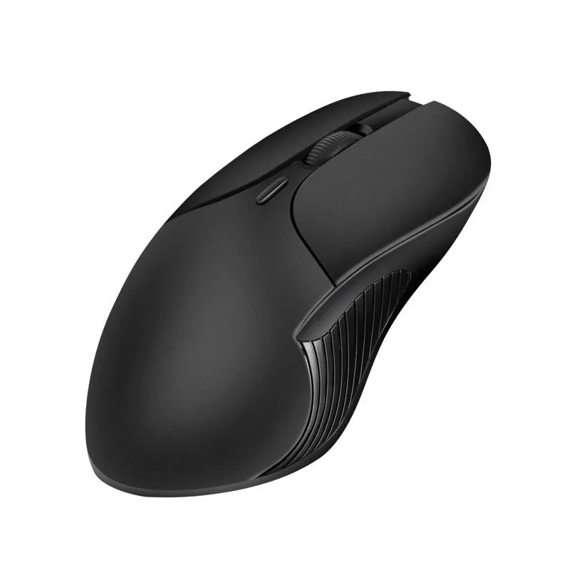 Blue wireless computer mouse with voice translation function showing voice control button and 2.4GHz USB receiver