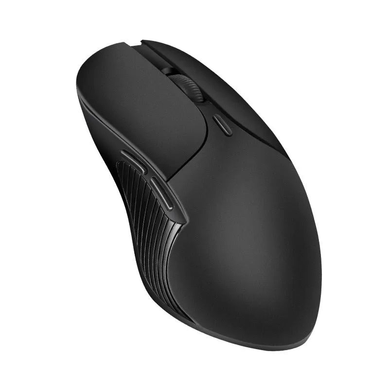 Blue wireless computer mouse with voice translation function showing voice control button and 2.4GHz USB receiver