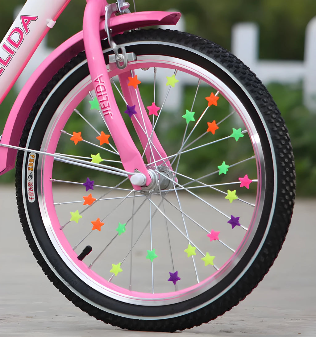 Bag of mixed colour children's bicycle decorations made of plastic or resin for outdoor cycling