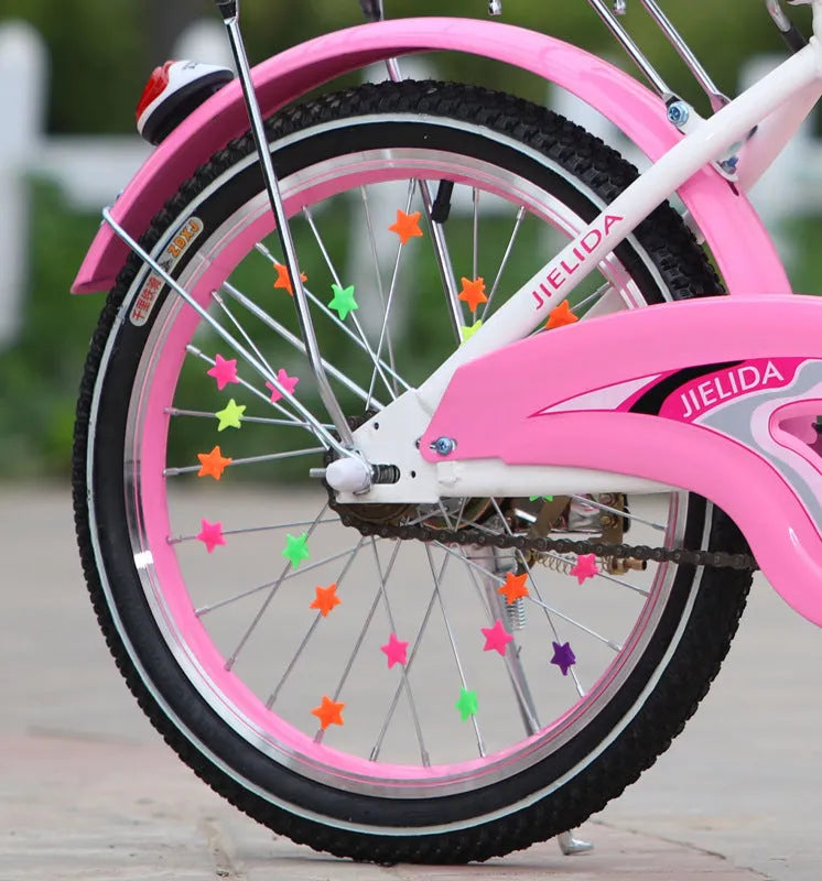 Bag of mixed colour children's bicycle decorations made of plastic or resin for outdoor cycling