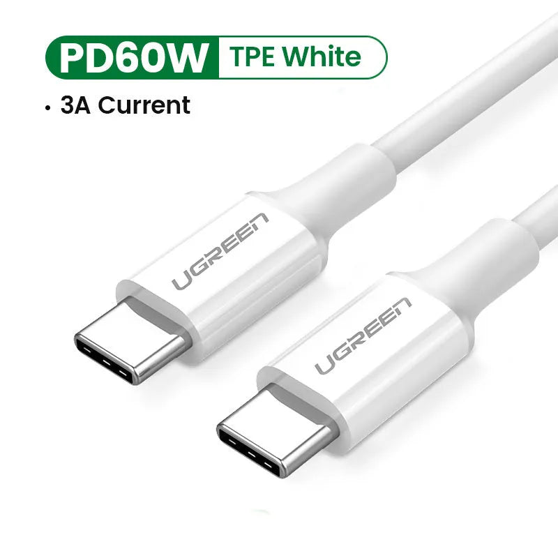 PD100W 5A USB-C to USB-C fast charging cable in black, with LED indicator light, 1m length on white background.