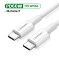 PD100W 5A USB-C to USB-C fast charging cable in black, with LED indicator light, 1m length on white background.