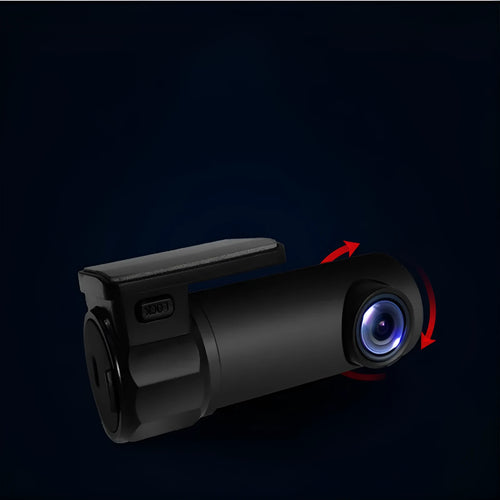 Mini HD USB recorder with 5MP resolution in black for windshield mounting