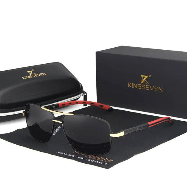 Men's round aluminium frame polarised UV400 sunglasses in gold brown