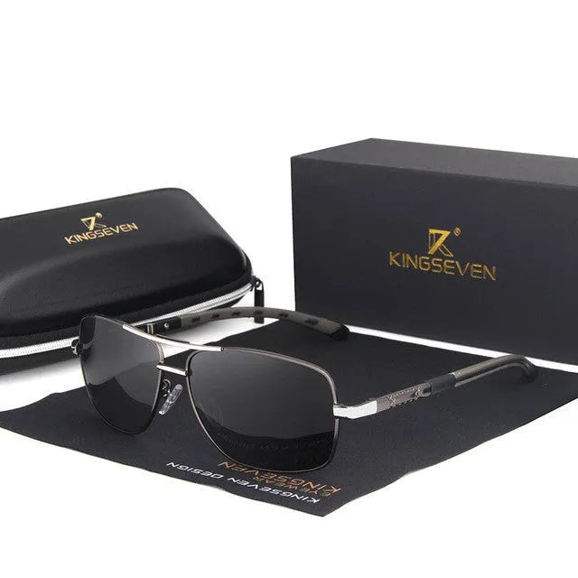 Men's round aluminium frame polarised UV400 sunglasses in gold brown