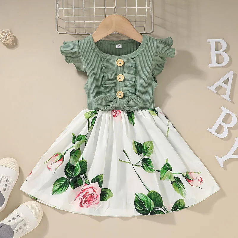 Toddler girls sleeveless summer dress in multiple colours with Asian sizing options