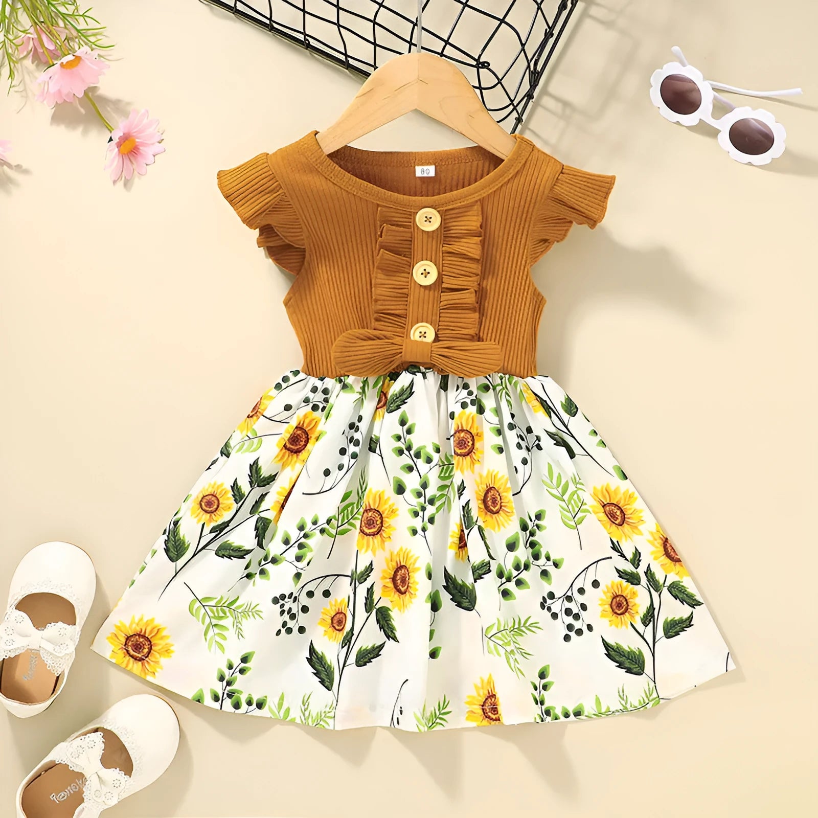 Toddler girls sleeveless summer dress in multiple colours with Asian sizing options