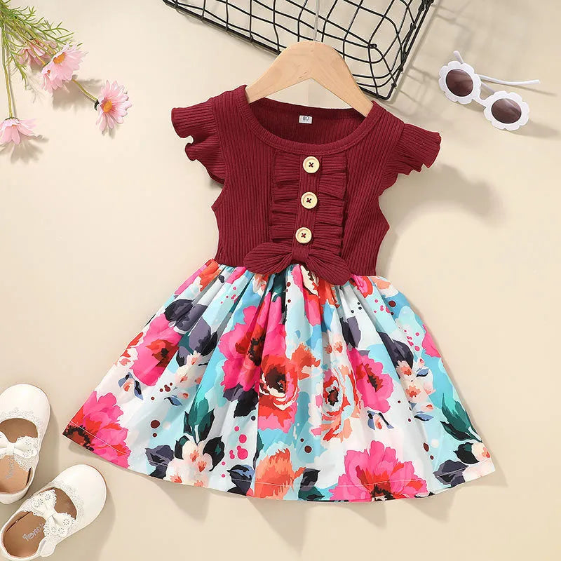 Toddler girls sleeveless summer dress in multiple colours with Asian sizing options