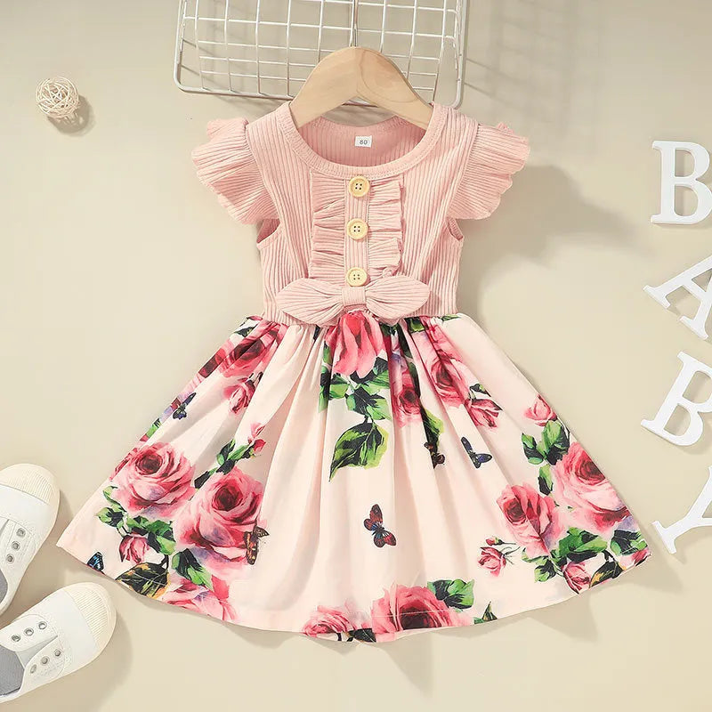 Toddler girls sleeveless summer dress in multiple colours with Asian sizing options