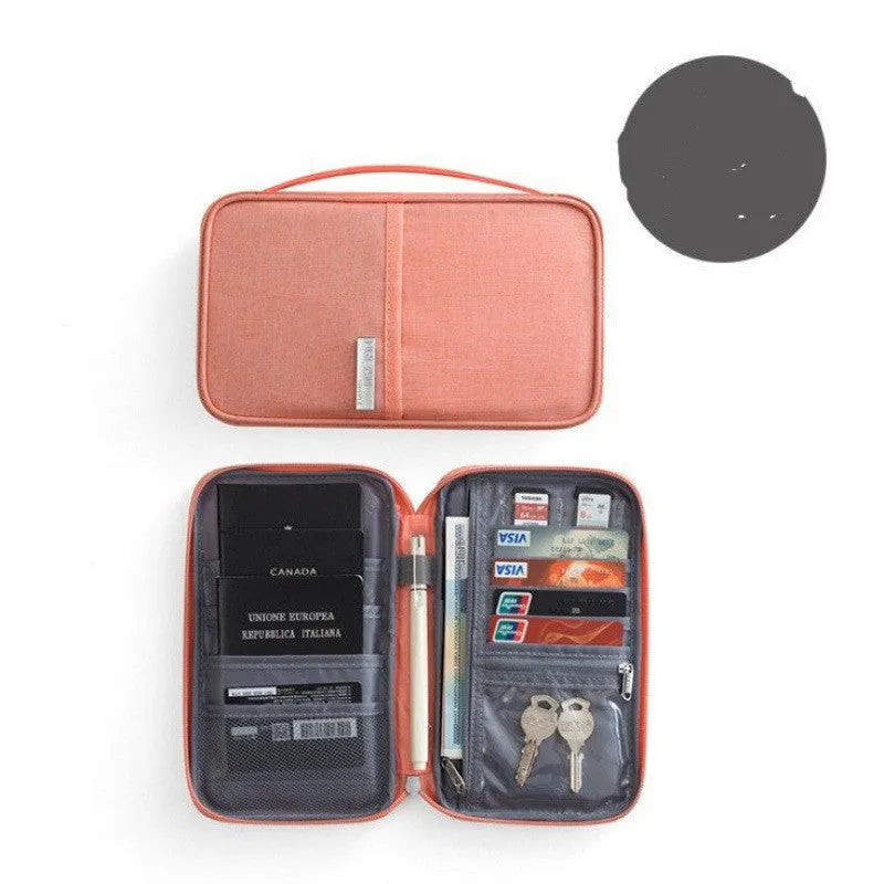 Waterproof cationic fabric passport cover in multiple colours showing small and large travel document sizes