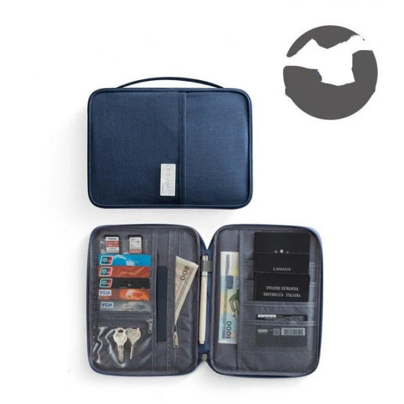 Waterproof cationic fabric passport cover in multiple colours showing small and large travel document sizes