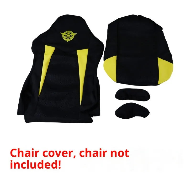 Dustproof polyester chair cover set for home computer chair, 80x88cm, black red, with armrest covers