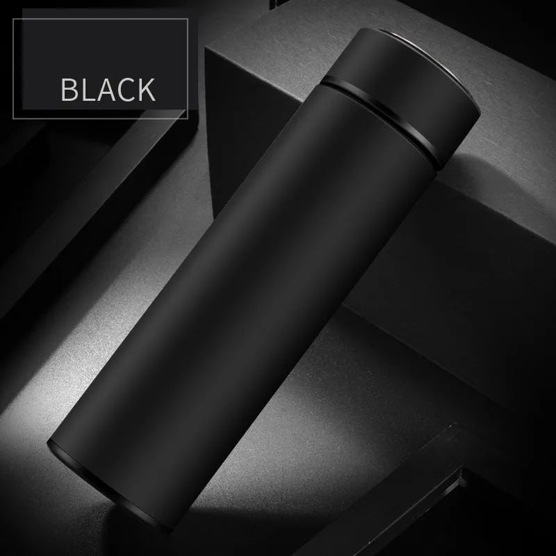 450ml stainless steel vacuum insulated water bottle in black, red, gold, or blue colour