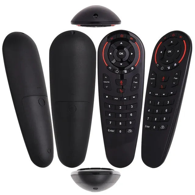 G30 wireless keyboard air mouse remote control with nano USB receiver on a table.
