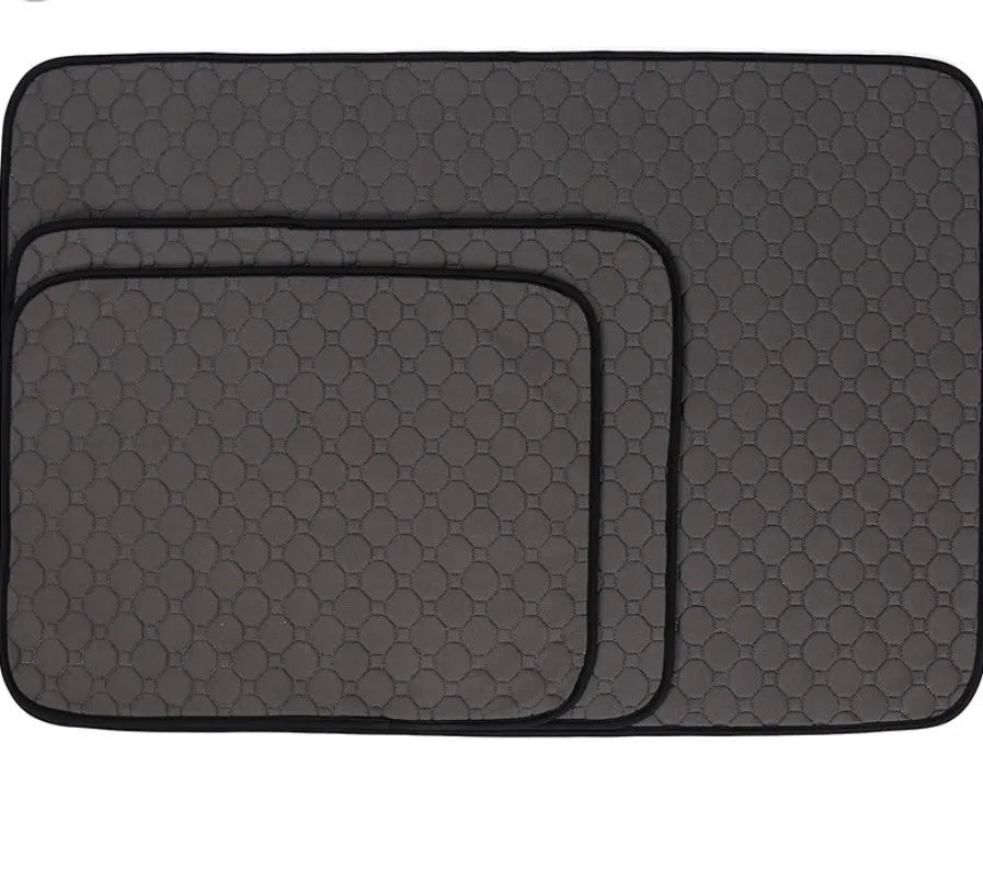 Reusable dog urine pad with non-slip TPU bottom, gray, in L size 100x67x4.5cm