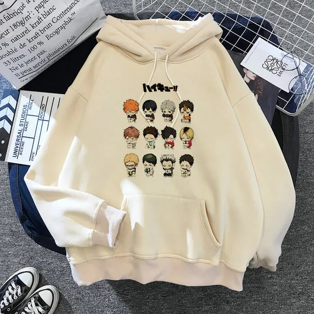 Hot Japanese Anime Haizhu Hoodie pullover shirt in character pattern, cotton polyester blend