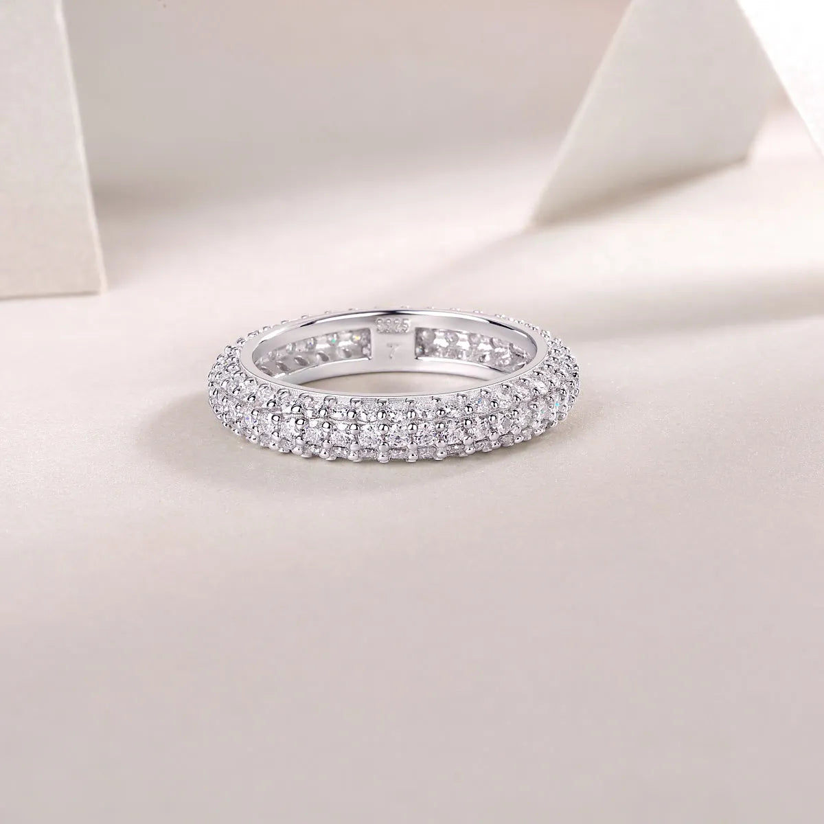 Twilight Beach Moissanite wedding ring set S925 silver platinum plated with GRA certificate in gift box